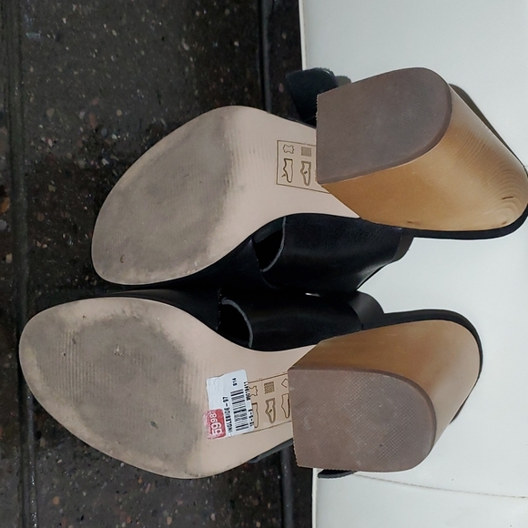 SHOEMINT BLACK LEATHER INGLESIDE CHUNKY HEEL SHOES SIZE 7.5 - Picture 9 of 10